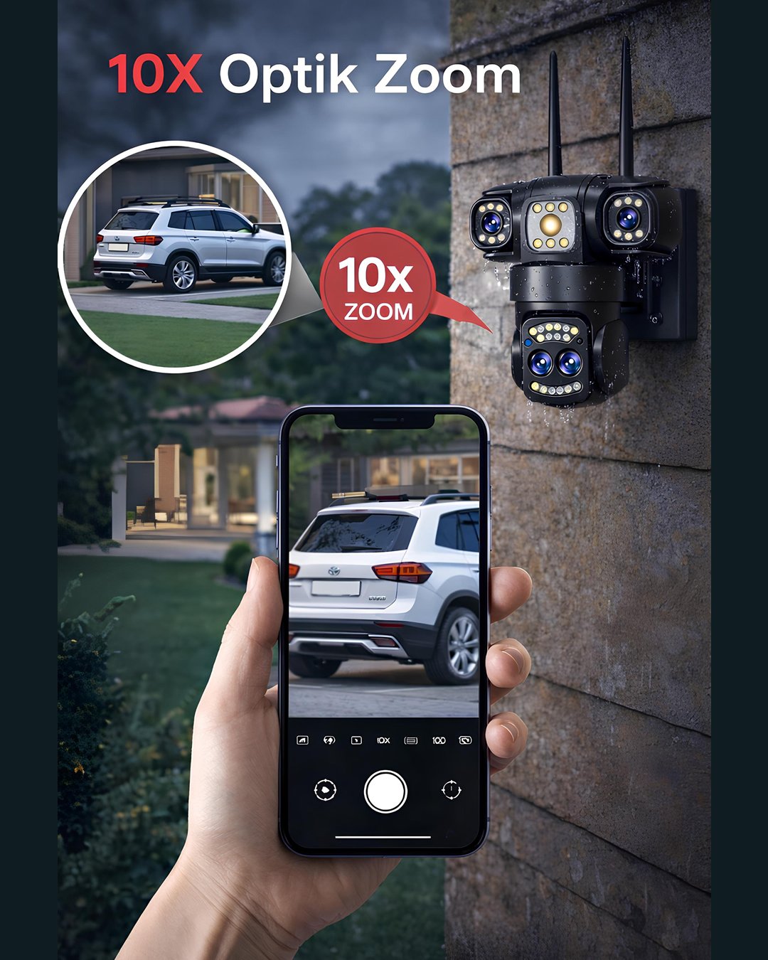 Onqam ON-SG2330-ZOOM 3 Lens 10X Zoom WiFi Güvenlik Kamerası ÖZELLİKLER