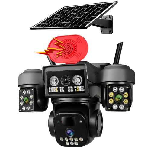 Onqam ON4-WIFI Solar Güvenlik Kamerası 3 Lens 3MP - 3 Kameralı Akıllı Dış Mekan Kamera
