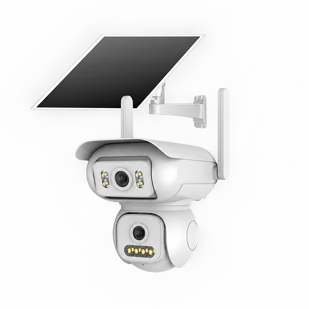 Onqam ON-W2 Güneş Enerjili Çift Kameralı Wi-Fi Güvenlik Kamerası - Solar Güneş Panelli Renkli Gece Görüşü ve IP67 AOV Sürekli Kayıt