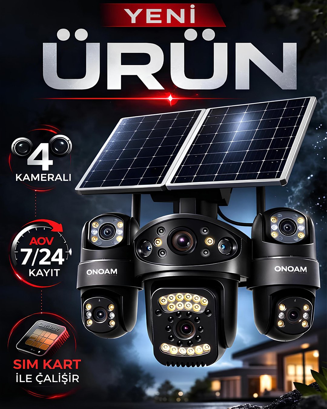 ONQAM P ON-SG4484 AOV 4 lensli 4G SIM kartlı güneş enerjili güvenlik kamerası yorumları