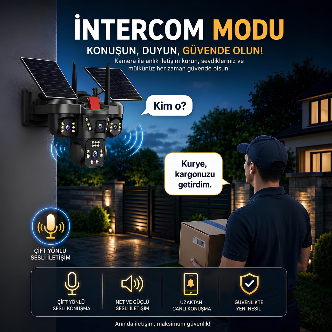 Onqam Sw4 4 Kamerali Solar Aov Wifi Guvenlik Kamerasi Ayrintilari
