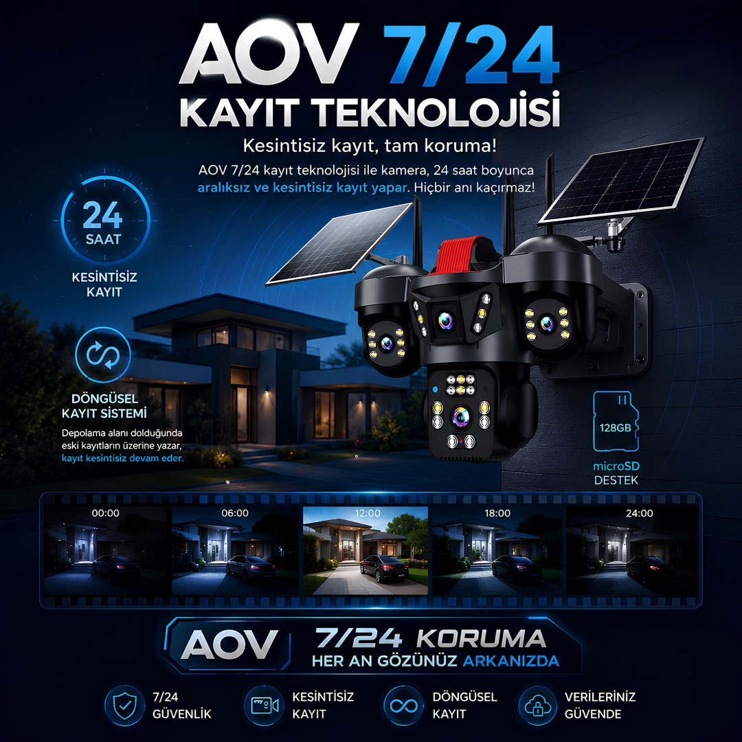 Onqam Sw4 4 Kamerali Solar Aov Wifi Guvenlik Kamerasi Teknolojisi
