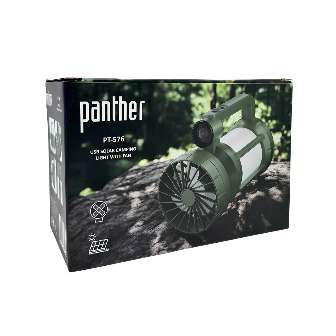 Panther Pt 576 Usb Sarjli Solar Fanli Kamp Lambasi Kutu Icerigi