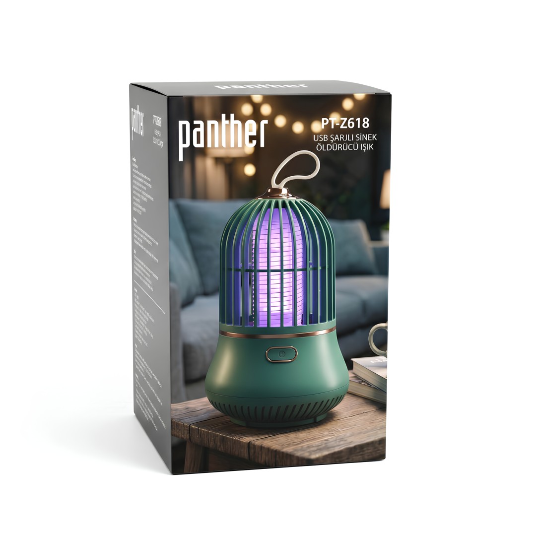 Panther Pt Z618 Usb Sarjli Sinek Oldurucu Isik Kutu Icerigi