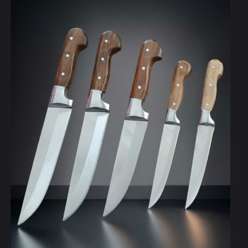 Ekinler El Aletleri EEA149 Premium Ahşap Saplı Paslanmaz Çelik 5 li Kasap Ve Mutfak Bıçağı Seti