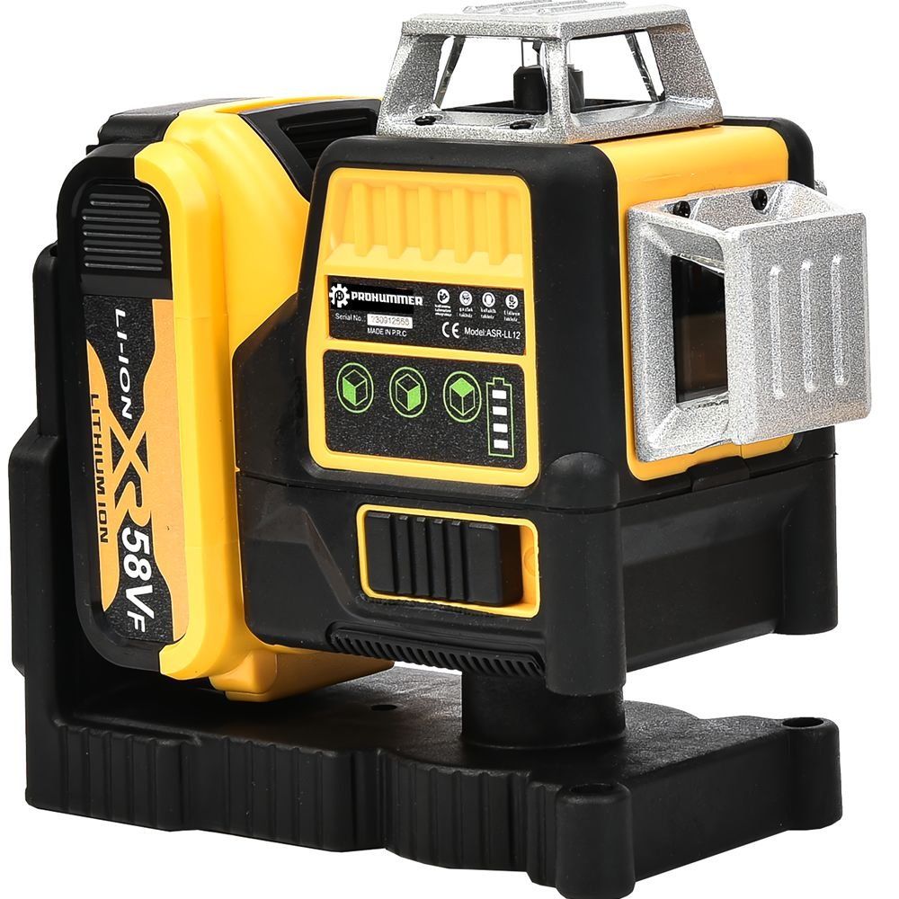 Prohummer PHSM190 Akülü 58vf Lazer Terazi ve Vidalama Matkap Seti (Sarı) cihazı