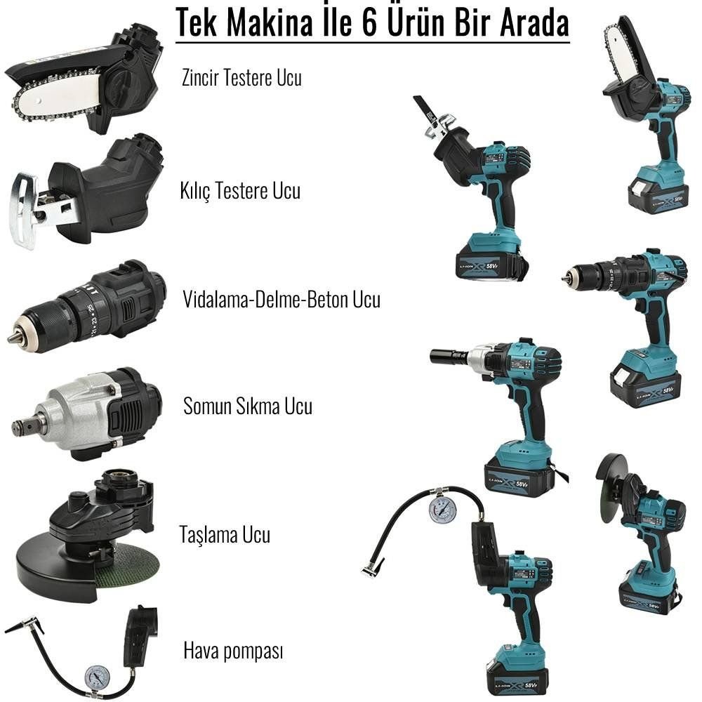 Prohummer PHSM191 Multievo 6lı Set 58vf Çok Amaçlı Şarjlı Set Takımı model ve fiyatları