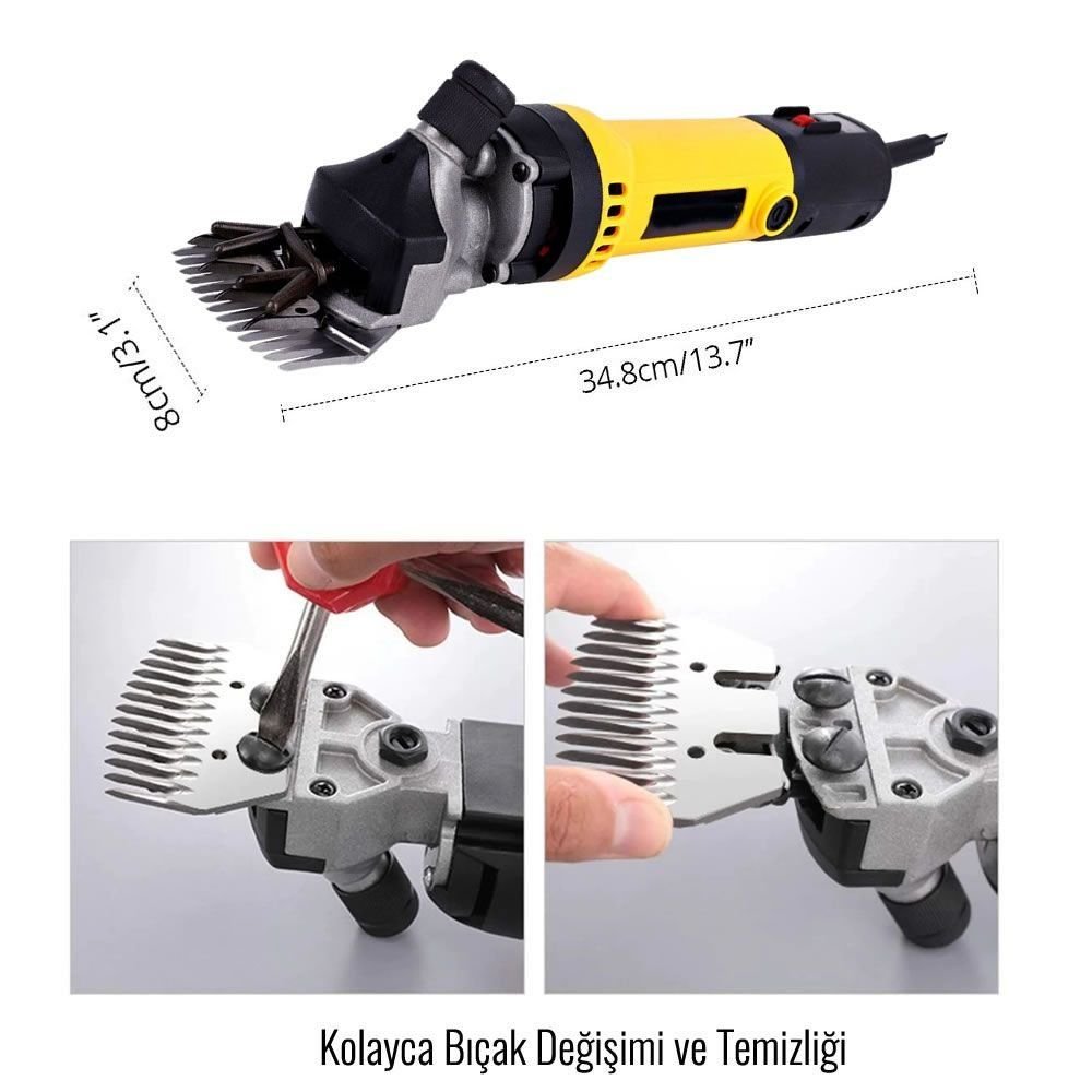 Prohummer PH-EA017 Koyun Keçi Kırkma Makinesi (Sarı) Bıçakları