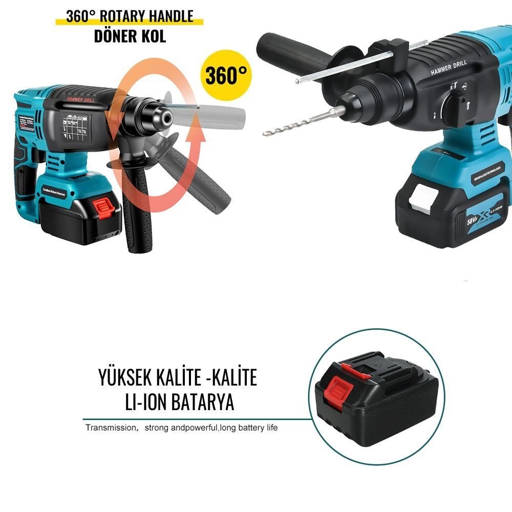 Prohummer PH-SM023 Akülü 58vf Ultra 3lü Set