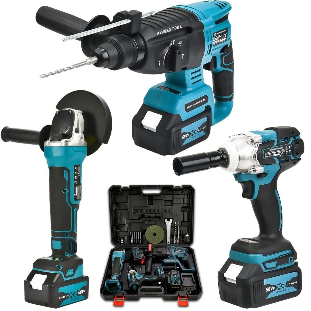 Prohummer PH023 58VF Ultra Akülü 3lü Set - Matkap + Somun Sıkma + Avuç Taşlama