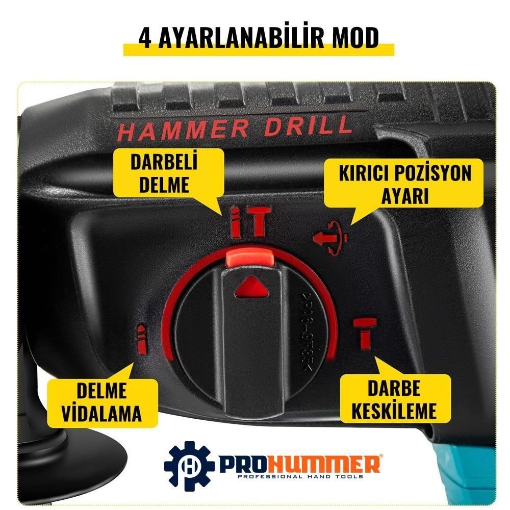 Prohummer PH-SM093 Profesyonel Şarjlı Ultra 4lü Set Takımı Kırıcı Delici Somun Sıkma ve Vidalama Matkap 58vf modelleri