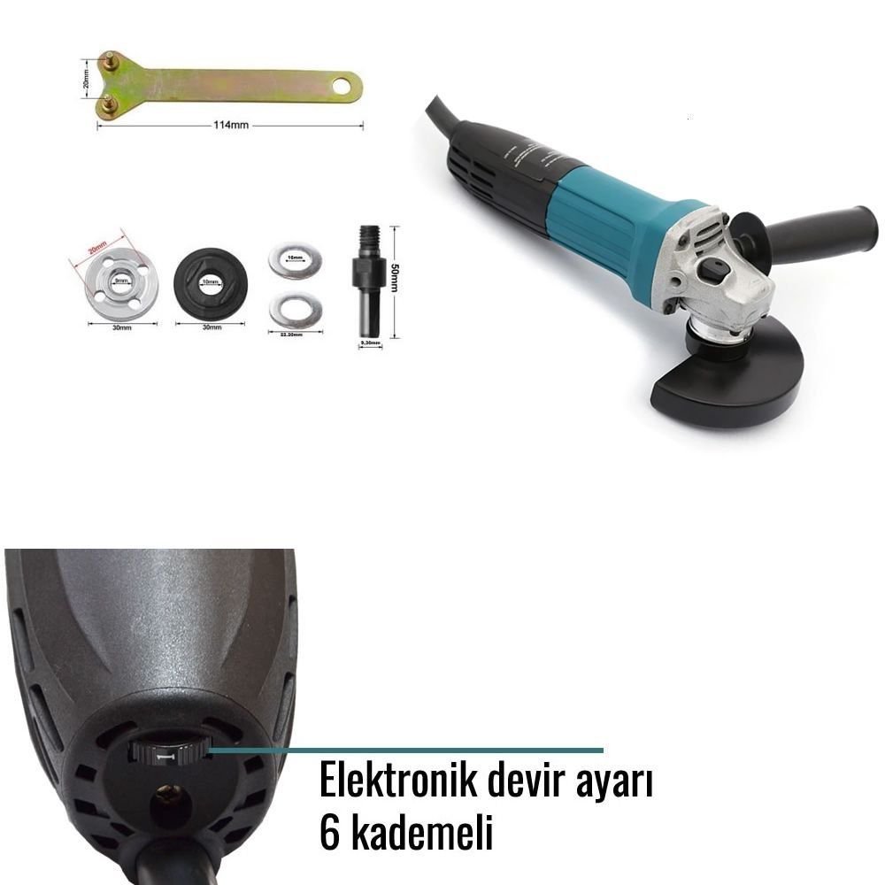 Prohummer PH-T027 Devir Ayarlı Avuç Taşlama 125mm (Mavi) özellikler