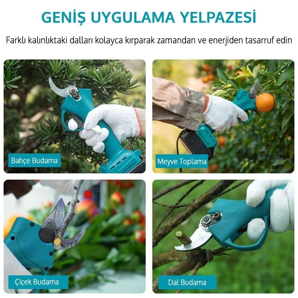 Prohummer PH-TS0101 2Li Set 58 Vf 5 Ah Çift Akülü Çelik Şanzıman Şarjlı Dal Budama ve Testeresi (Mavi) model ve fiyatı