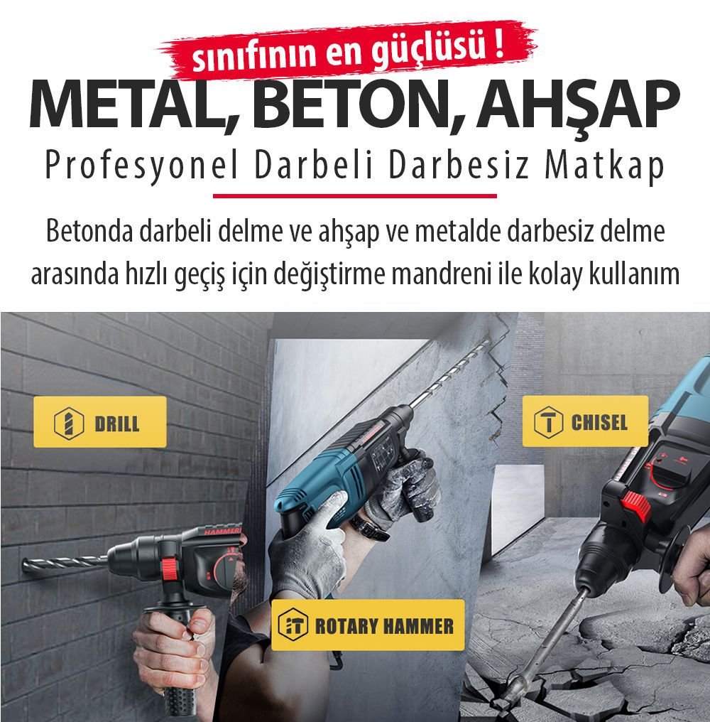 Prohummer PH004 Professional Kırıcı Delici Hilti 880W (Mavi) özellikleri