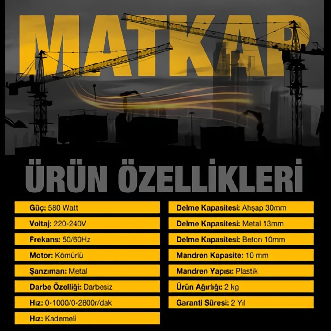 Prohummer PH002 Elektrikli Darbesiz Vidalama Matkap 10mm 580W Mavi özellikler