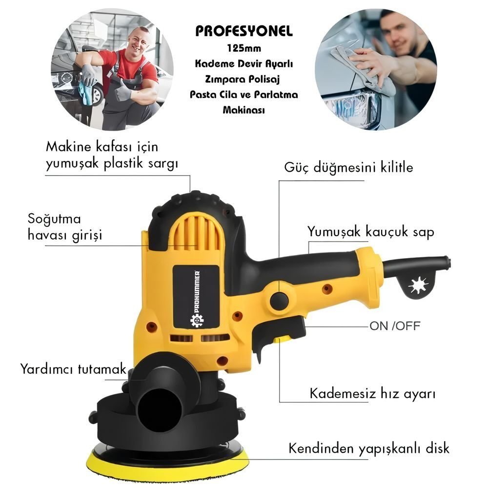 Prohummer PH211 Dikey Polisaj Zımpara Makinesi 125mm Devir Ayarlı Model ve fiyatları