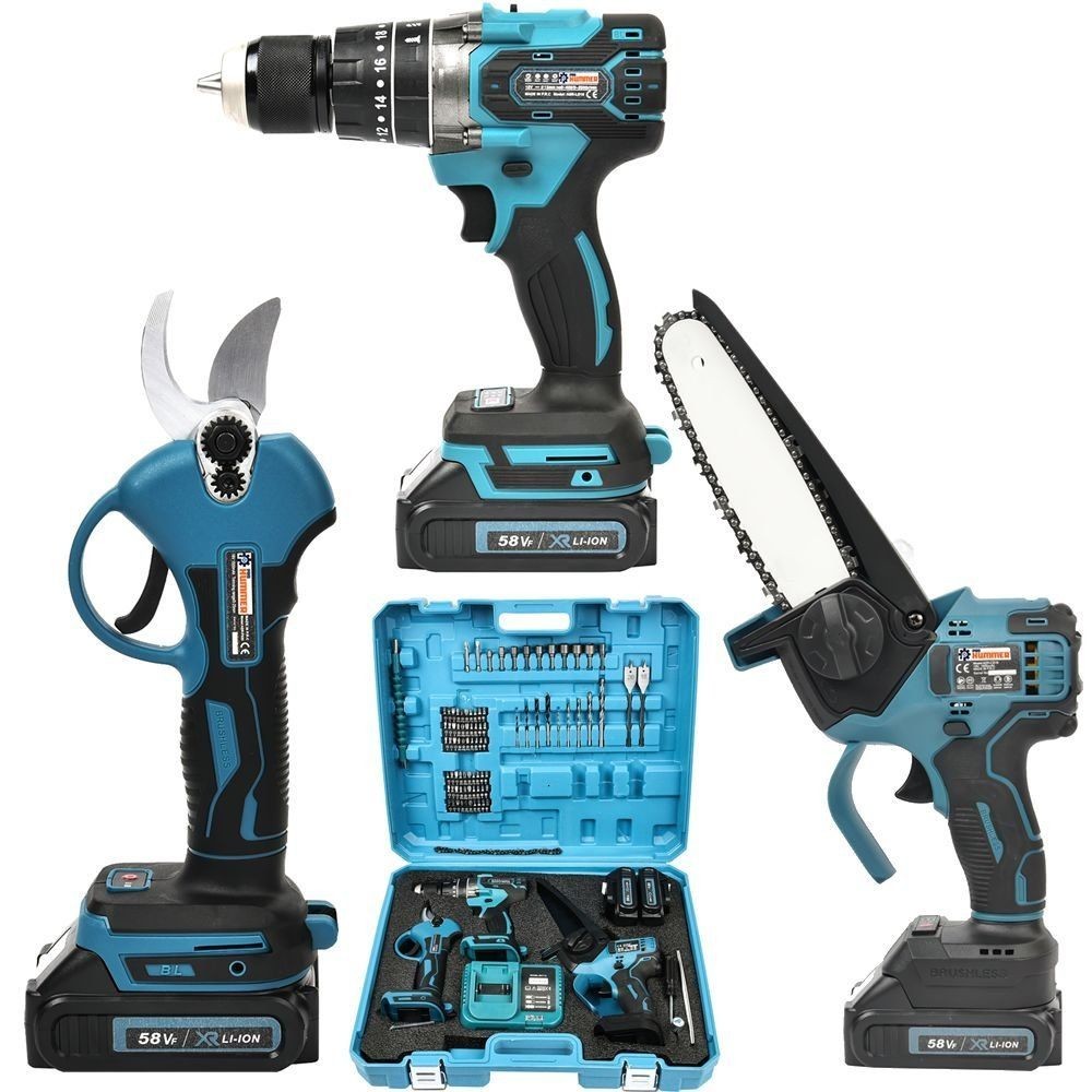 Prohummer PH218 Akülü 3lü Bahçe Seti - Dal Budama, Testere ve Vidalama 58Vf