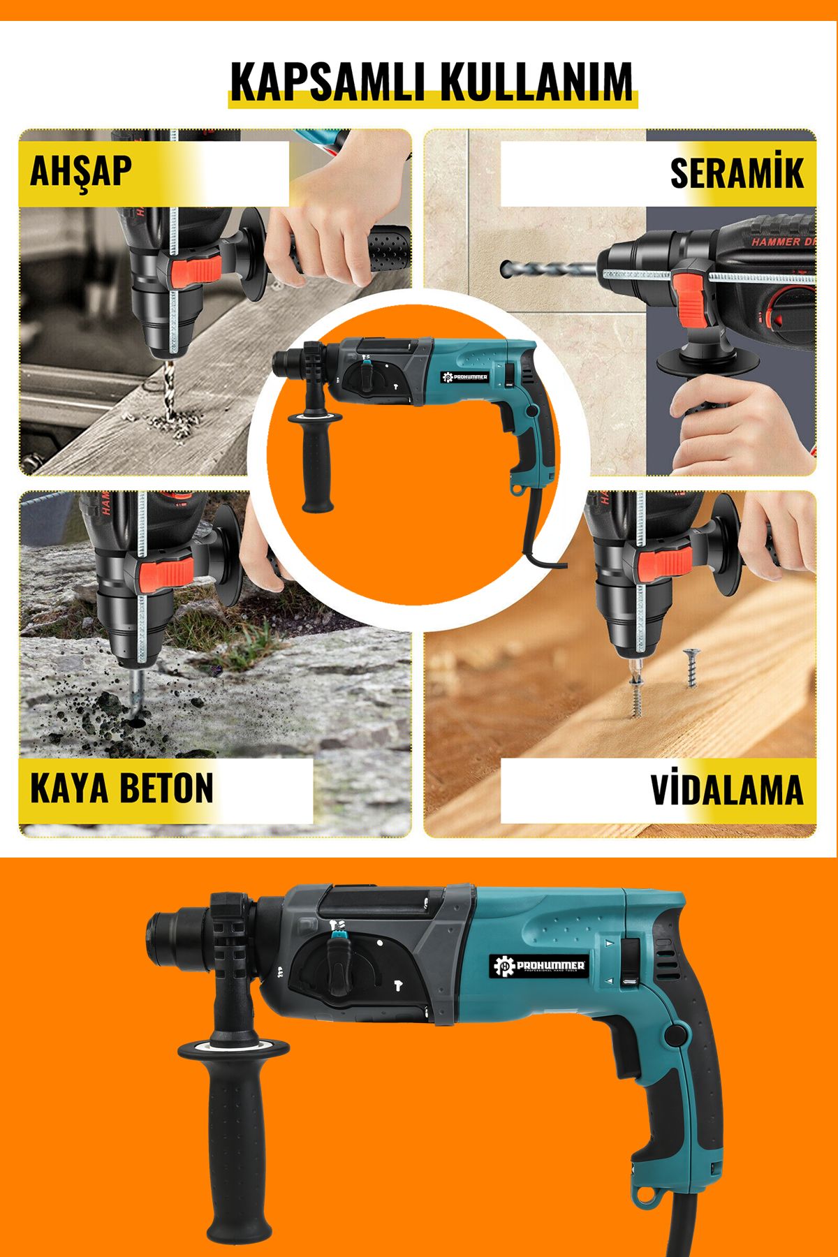 Prohummer PH227 Profesyonel Pnömatik Kırıcı Delici Hilti Kullanım Alanları