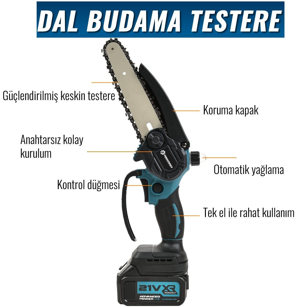 Prohummer PH252 Profesyonel Akülü Süper 5li Set Makina 88vf 5ah testere özellikleri