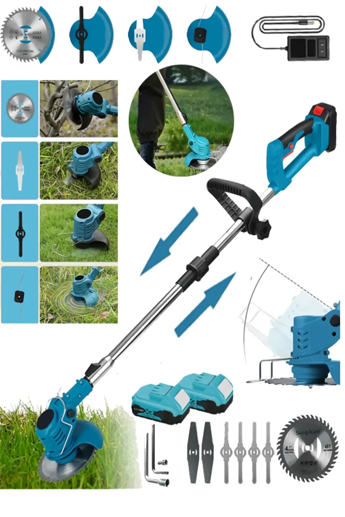 Prohummer PH263 Teleskopik Kollu 2li Bahçe Seti + Ot,Çim Biçme Makinesi 58Vf (Mavi) kullanım alanları