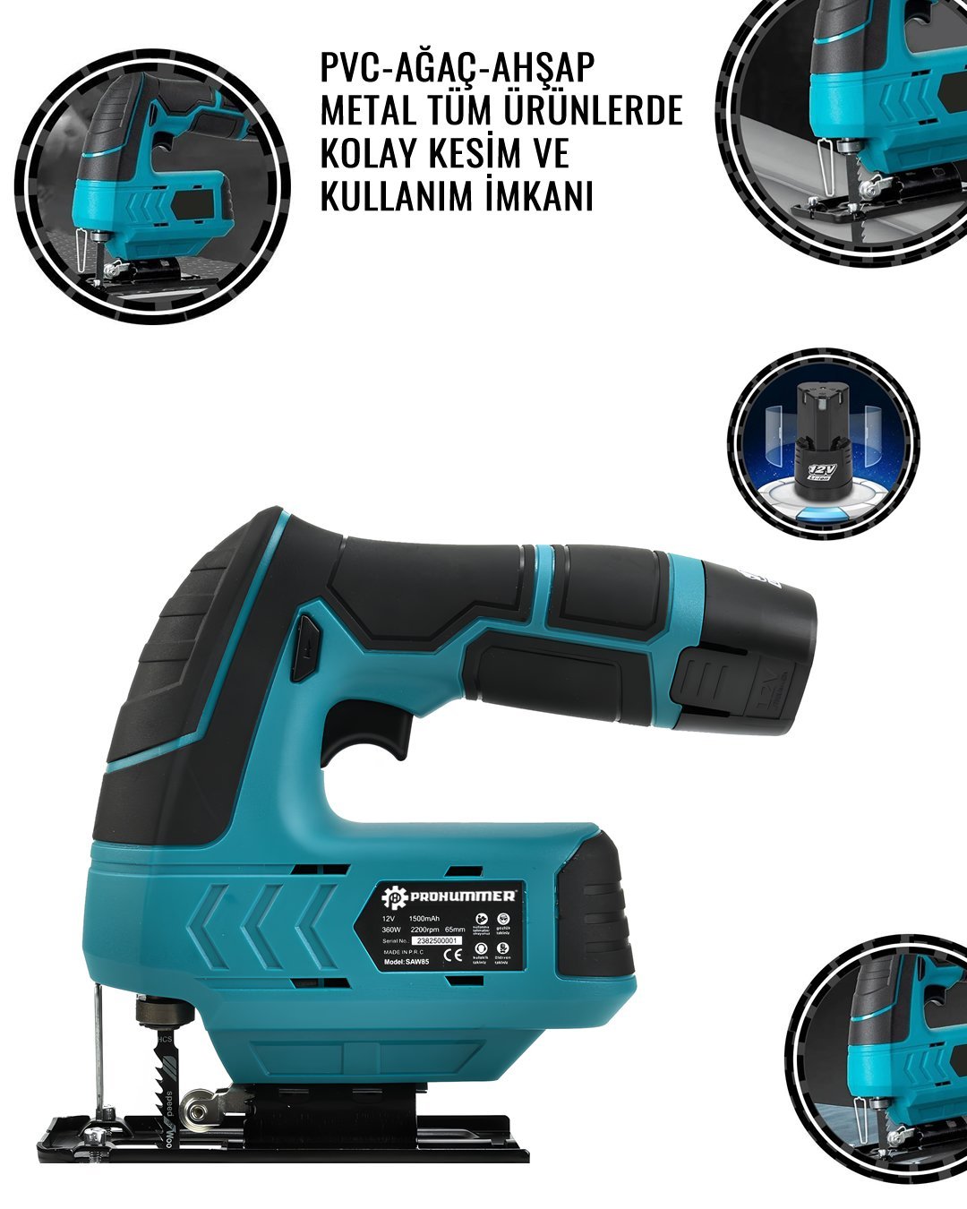 Prohummer PH264 Akülü Dekupaj Testere Armut Batarya Tipli Model ve Fiyatları