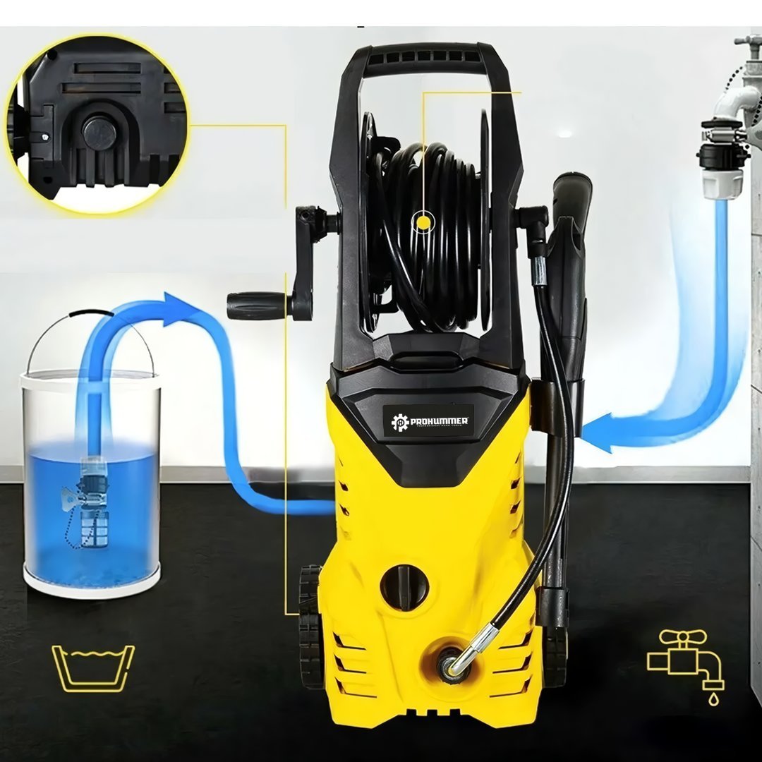 Prohummer PH271 Elektrikli 150 Bar Musluk ve Kovadan Su Çekme Yüksek Basınçlı Bahçe, Oto Yıkama Makinesi (Sarı) kullanımı