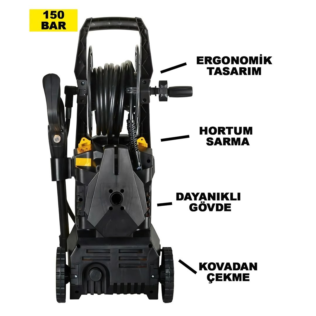 Prohummer PH271 Elektrikli 150 Bar Musluk ve Kovadan Su Çekme Yüksek Basınçlı Bahçe, Oto Yıkama Makinesi (Sarı) teknik özellikler