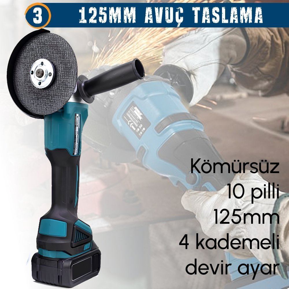 Prohummer PH279 Akülü Kömürsüz 3IN1 Set Makine avuç taşlama özellikleri
