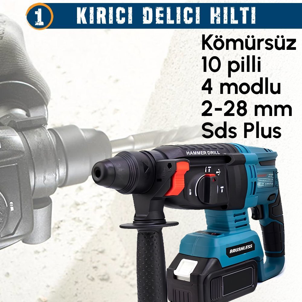 Prohummer PH279 Akülü Kömürsüz 3IN1 Set Makine kırıcı delici özellikler