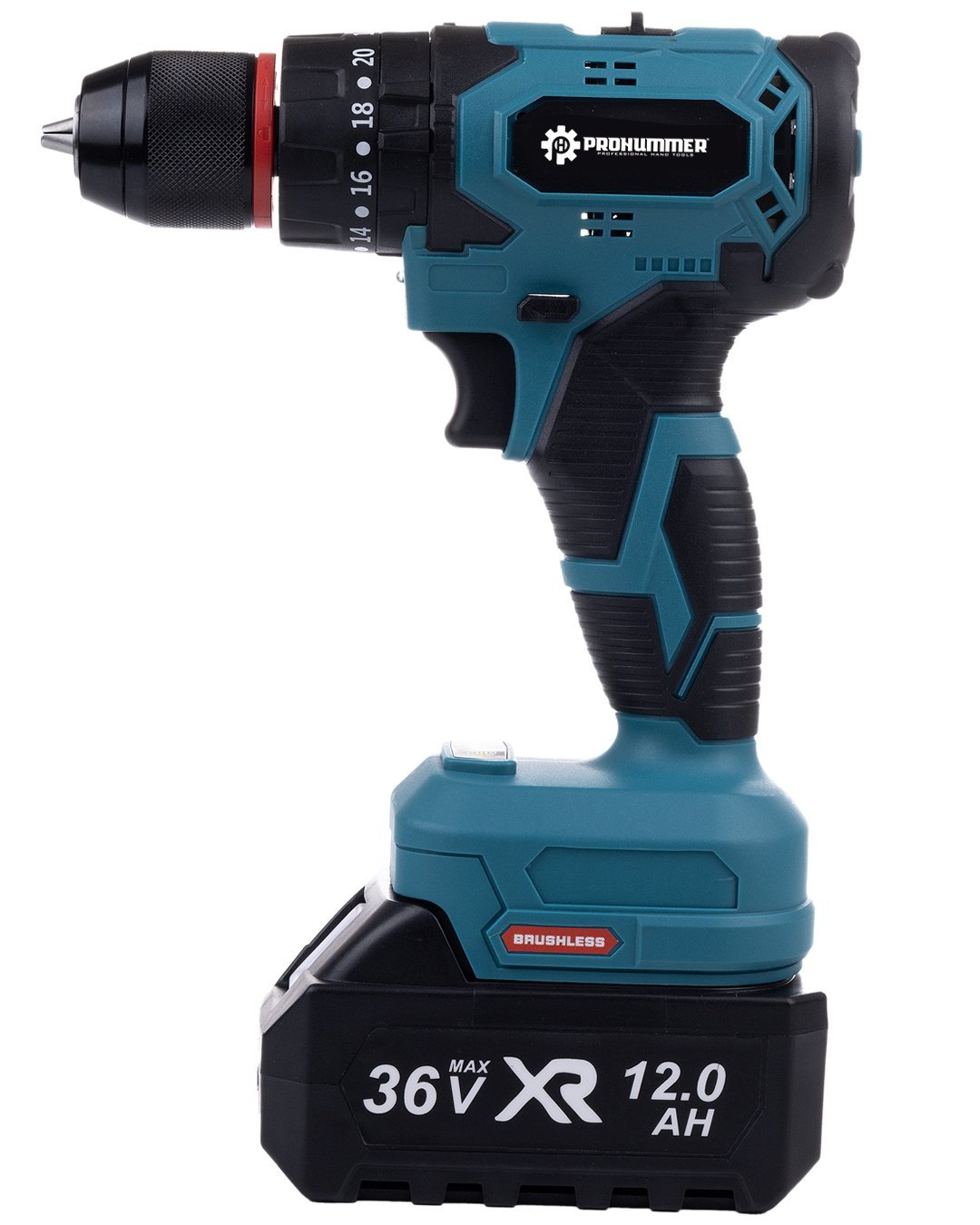 Prohummer PH297 Kömürsüz Motor 36Vf 5ah Metal Mandren Vidalama Matkap Seti 10p KULLANIMI
