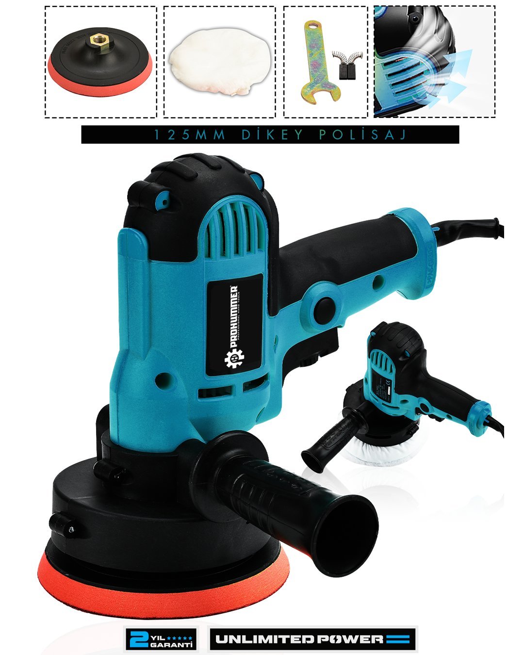 Prohummer PH324 Elektrikli 125MM Dikey Polisaj Zımpara Makinesi - Mavi Model ve fiyatları