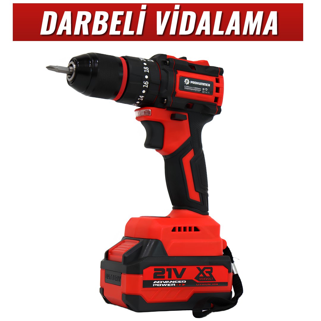 Prohummer ST777 Profesyonel Akülü Kırmızı Süper 6lı Set Makina darbeli vidalama özellikleri