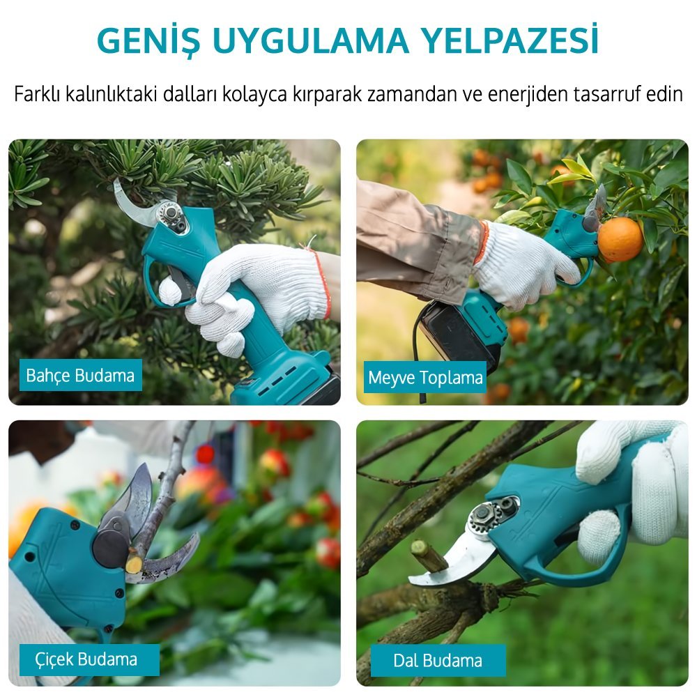 Prohummer PH332 Kömürsüz Akülü Dal Budama Makası 30mm 58Vf bıçak özellikleri