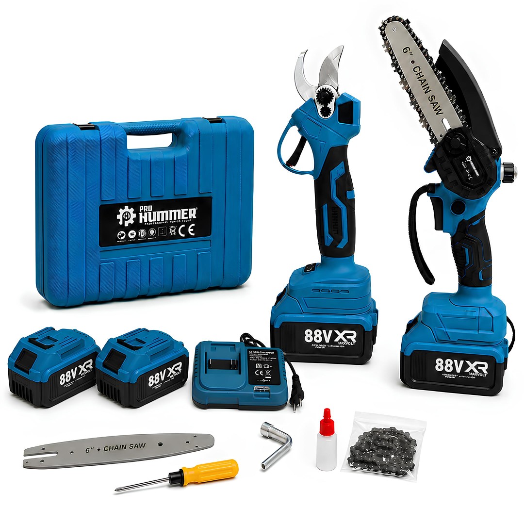 Prohummer PH335 2li Bahçe Seti 88VF Çift Akülü Şarjlı Dal Budama Testeresi ve Budama Makası