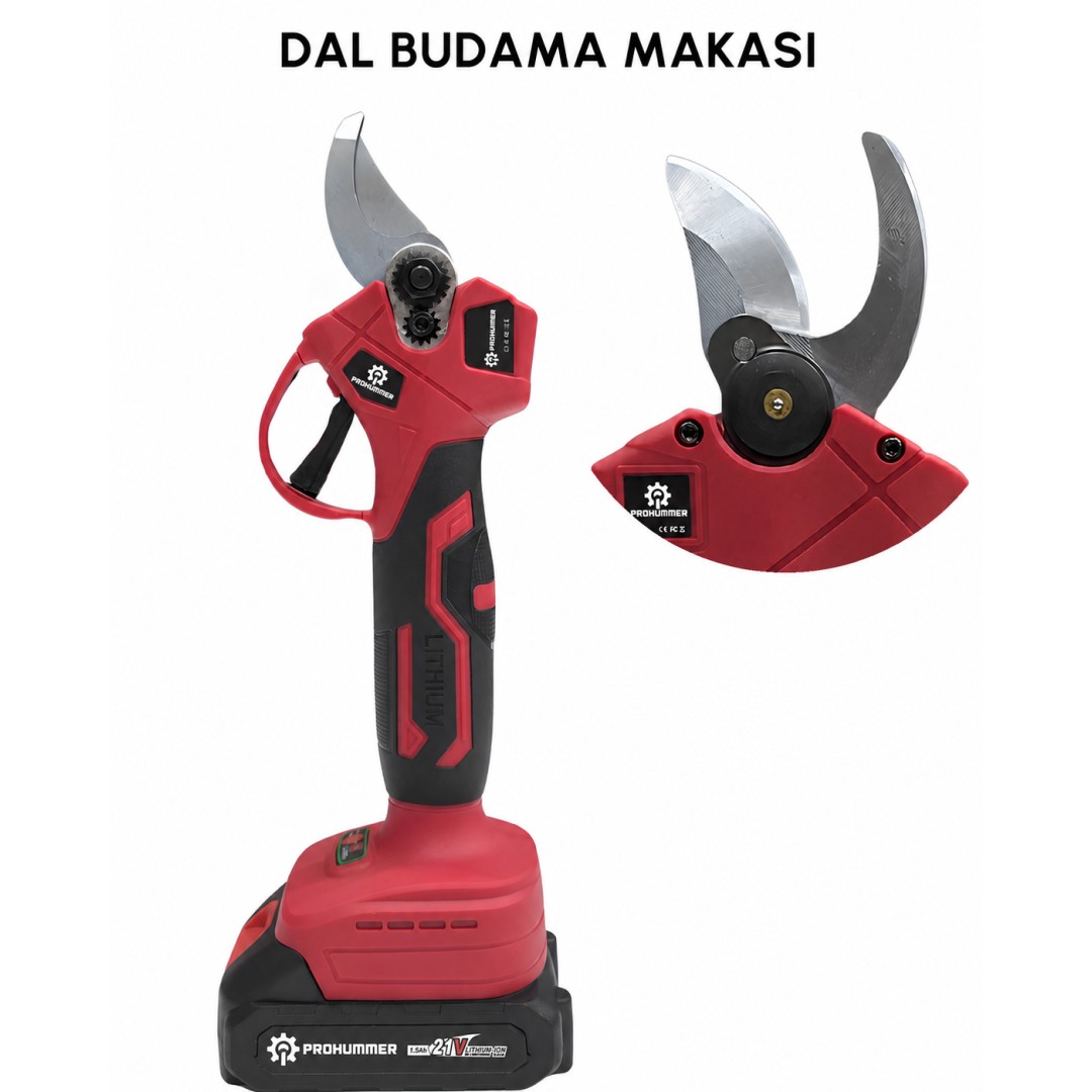 Prohummer PH337 Akülü Kırmızı 3lü Bahçe Seti Budama makas özelliği