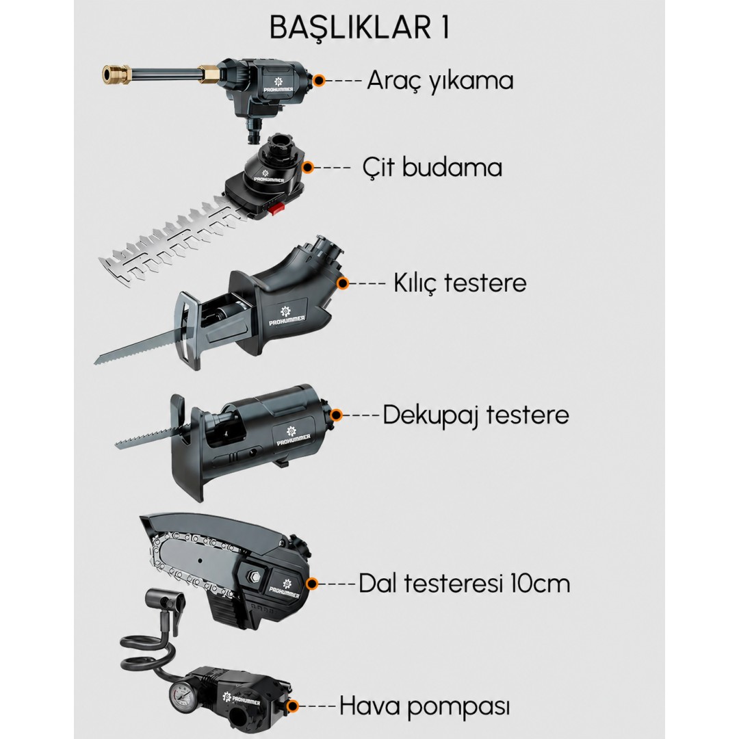 Bosch Plus EEA391 Akülü Kömürsüz 13 Başlıklı Multi Makina Seti 58Vf Çok Amaçlı Başlıklı bahçe makinaları