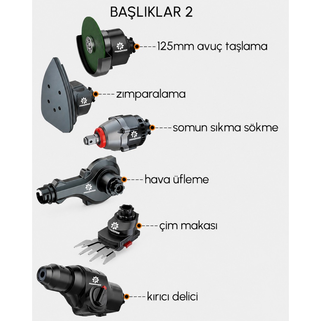 Bosch Plus EEA391 Akülü Kömürsüz 13 Başlıklı Multi Makina Seti 58Vf Çok Amaçlı Başlıklı başlık ve aparatlar
