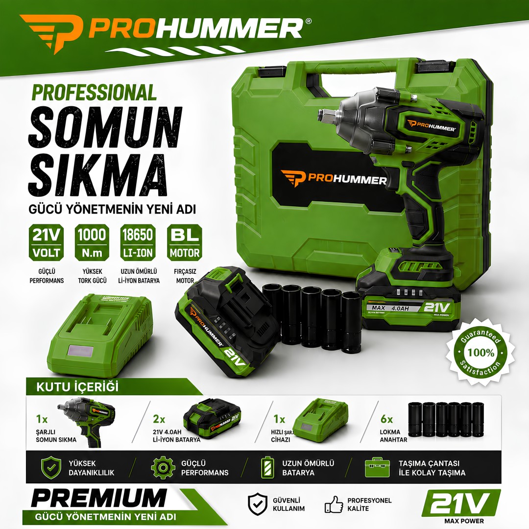 Prohummer Ph349 1100 Nm Cift Akulu Somun Sikma Seti Yesil Model Fiyatlari