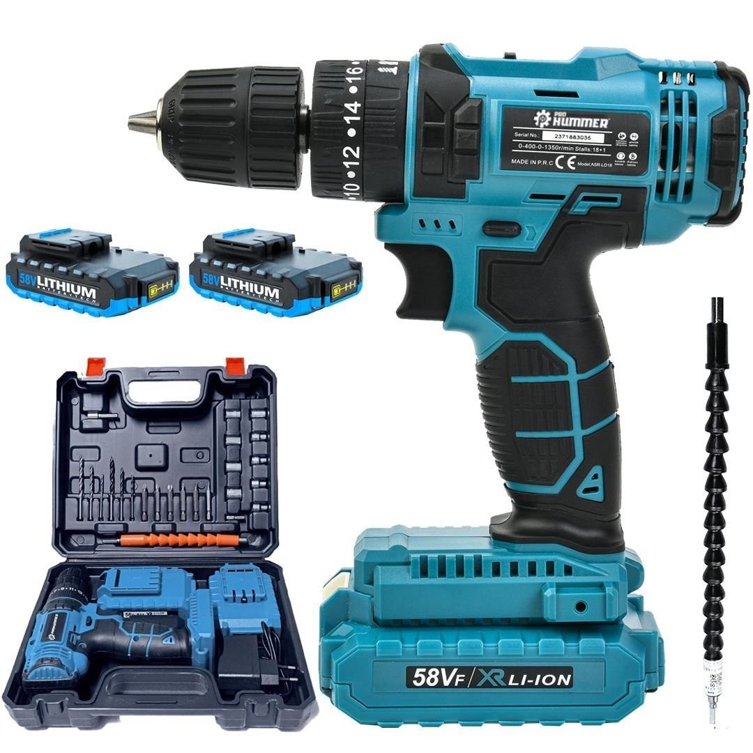 Prohummer PH189 Ultra Akülü Darbeli Vidalama Matkap Seti (Mavi)