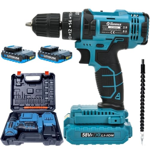 Prohummer PH189 Ultra Akülü Darbeli Vidalama Matkap Seti (Mavi)