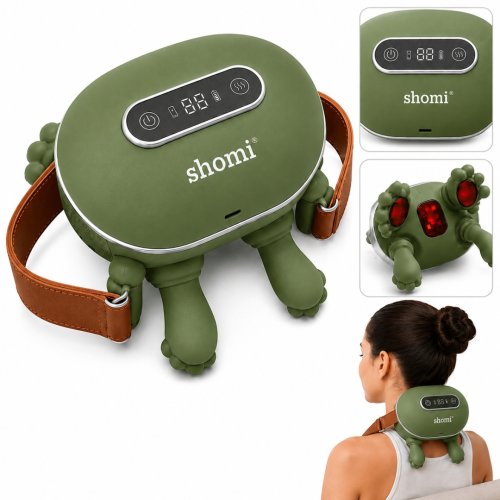 Shomi SHM001 Isıtmalı Boyun ve Omuz Masaj Cihazı Şarjlı 3D Derin Masaj Aleti