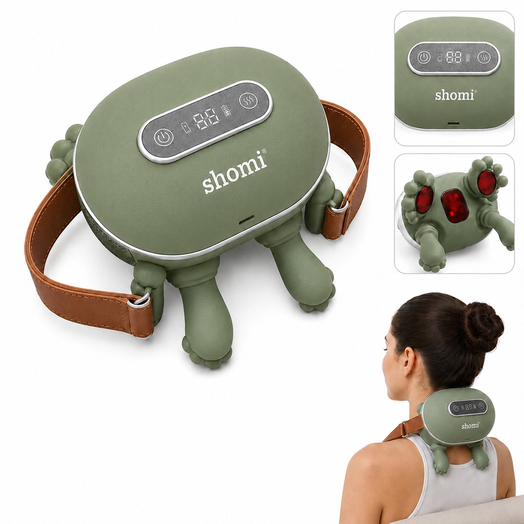 Shomi SHM001 Isıtmalı Boyun ve Omuz Masaj Cihazı Şarjlı 3D Derin Masaj Aleti