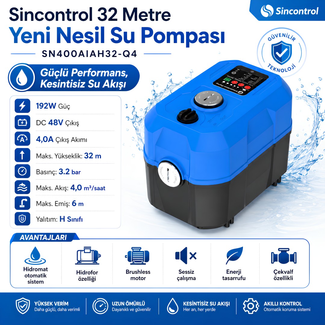 SN400AIAH32-Q4 Sincontrol 32 Metre Yeni Nesil Su Pompası model ve fiyatları