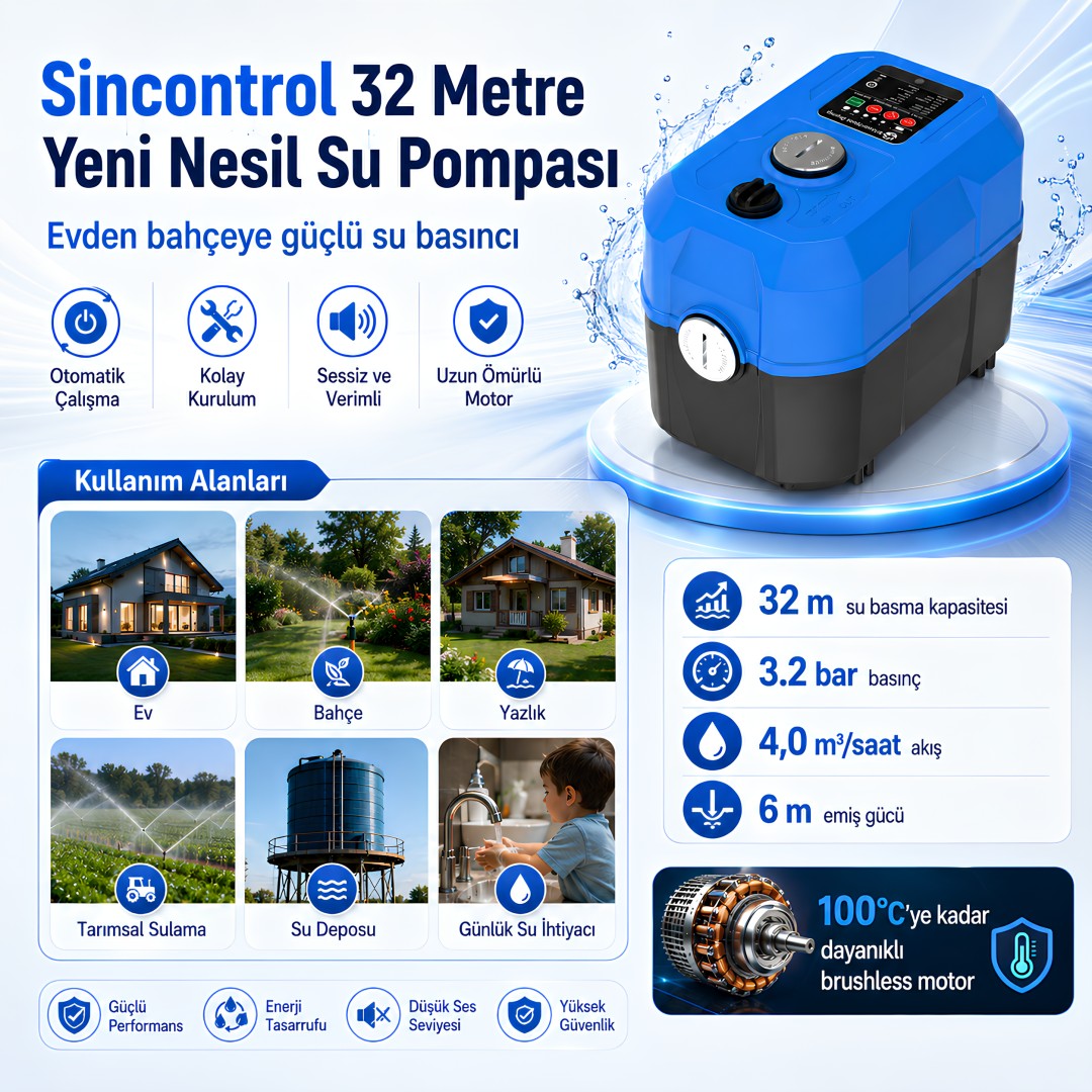 SN400AIAH32-Q4 Sincontrol 32 Metre Yeni Nesil Su Pompası teknik özellikleri