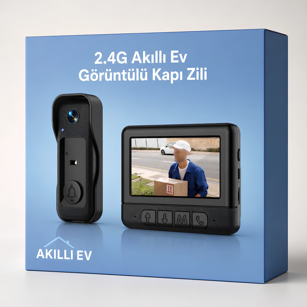 Smart Home 24 G Vd Kablosuz Ekranli Goruntulu Kapi Zili Kutu Icerigi