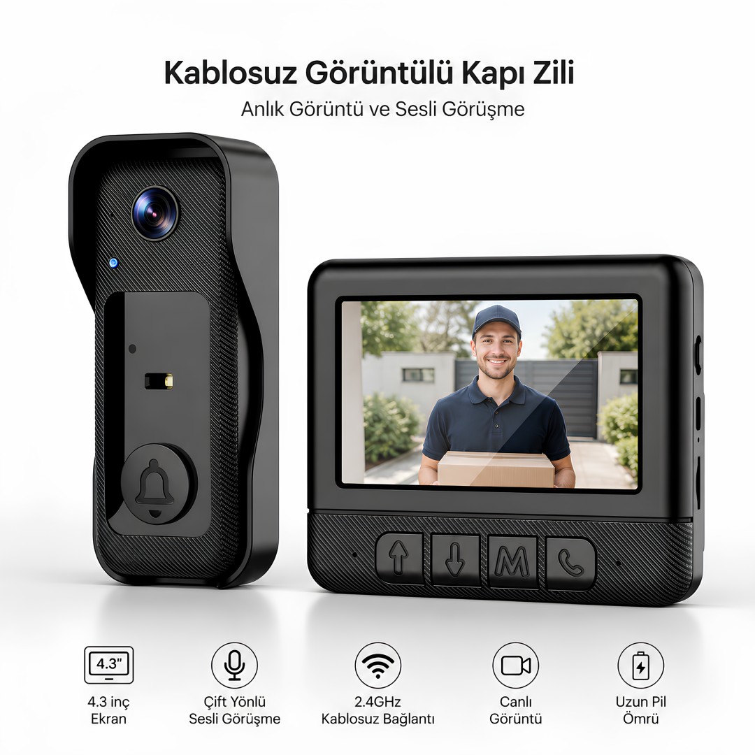 Smart Home 24 G Vd Kablosuz Ekranli Goruntulu Kapi Zili Model Fiyatlar