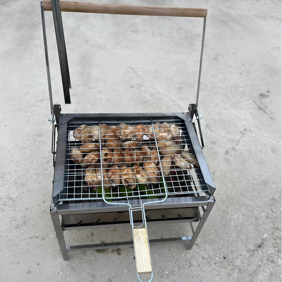 Teknomangal EEA463 Hareketli Mangal Paslanmaz Çelik 40x30 cm Izgara Telli kullanımı