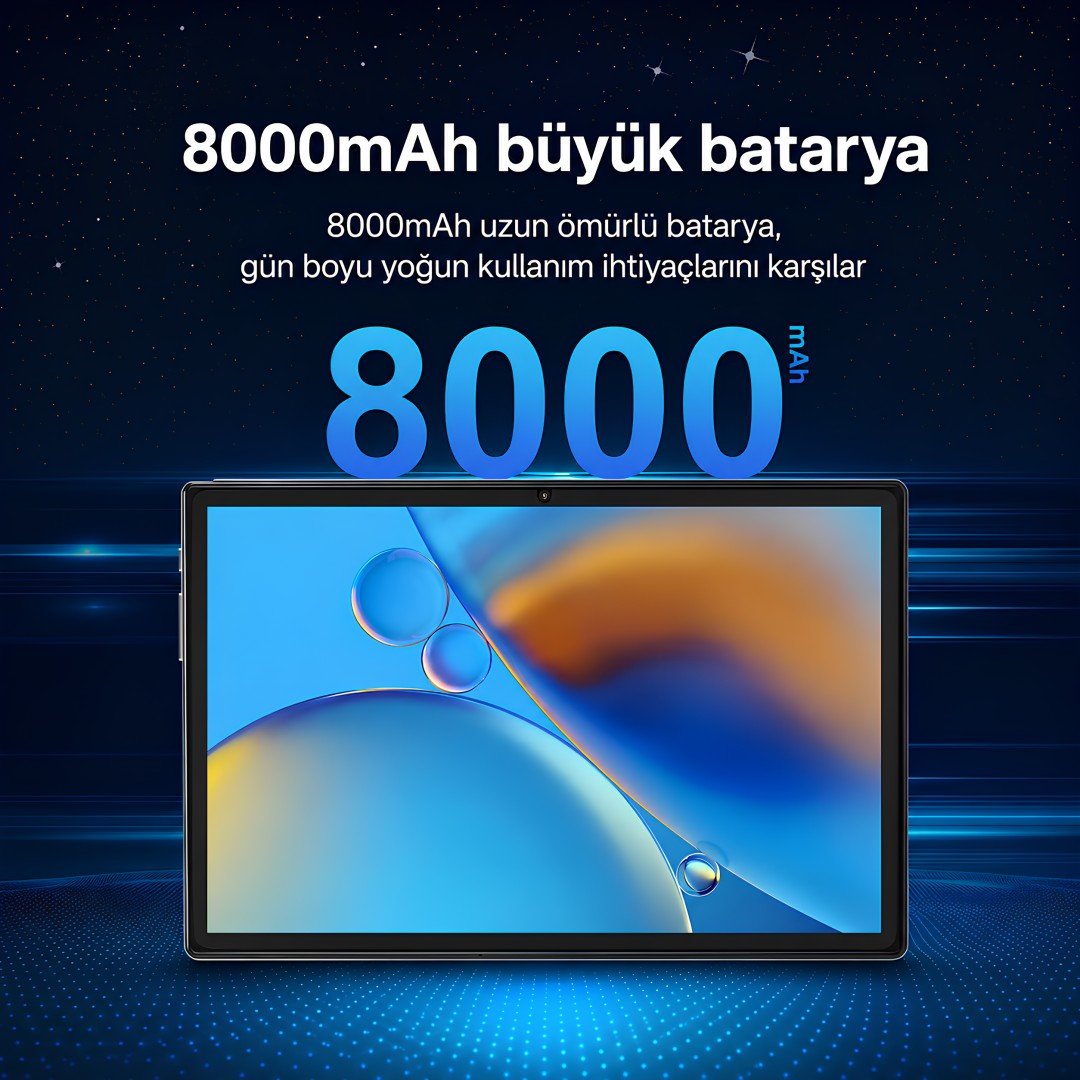 Ummio I17 Pro Max Android 15 Klavyeli Tablet Turuncu Batarya Ozellikleri