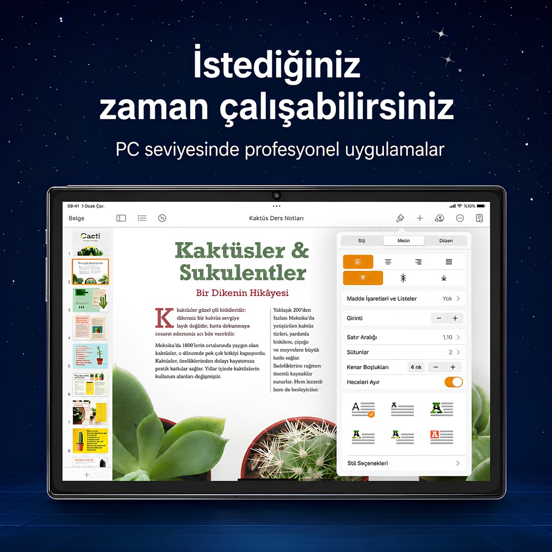 Ummio I17 Pro Max Android 15 Klavyeli Tablet Turuncu Kullanim Alanlari