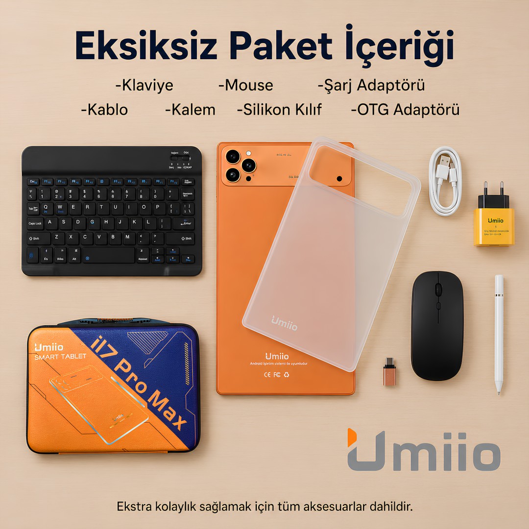 Ummio I17 Pro Max Android 15 Klavyeli Tablet Turuncu Model Fiyatlari